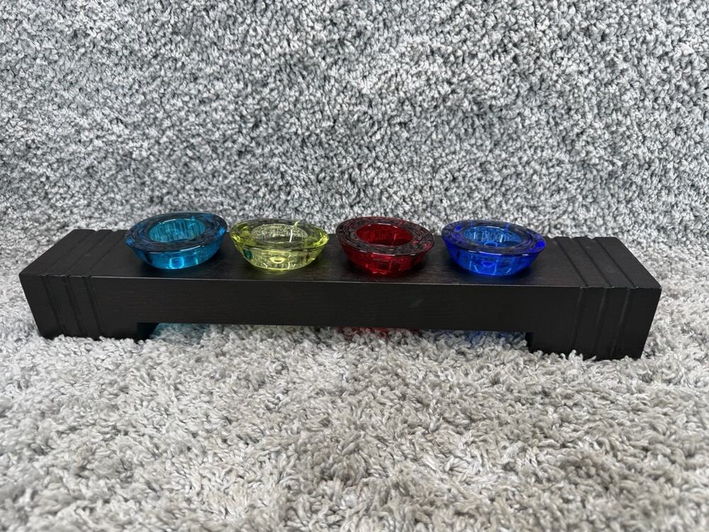 Candleholder Wooden Crate & Barrel Voltive Tealight Candle Holders Multicolor